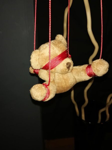 Kinky Bear suspension touw rood - SM - speeltjes