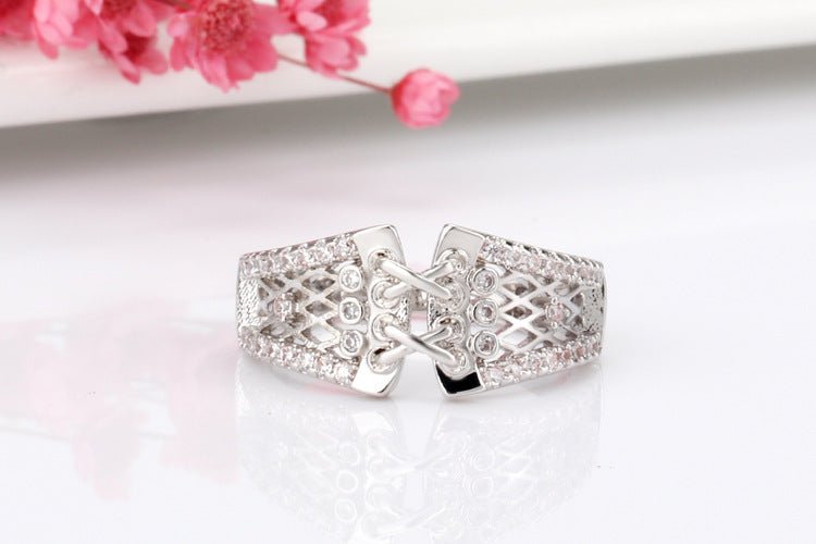 Korset ring zilverkleurig (diverse maten) - SM - speeltjes