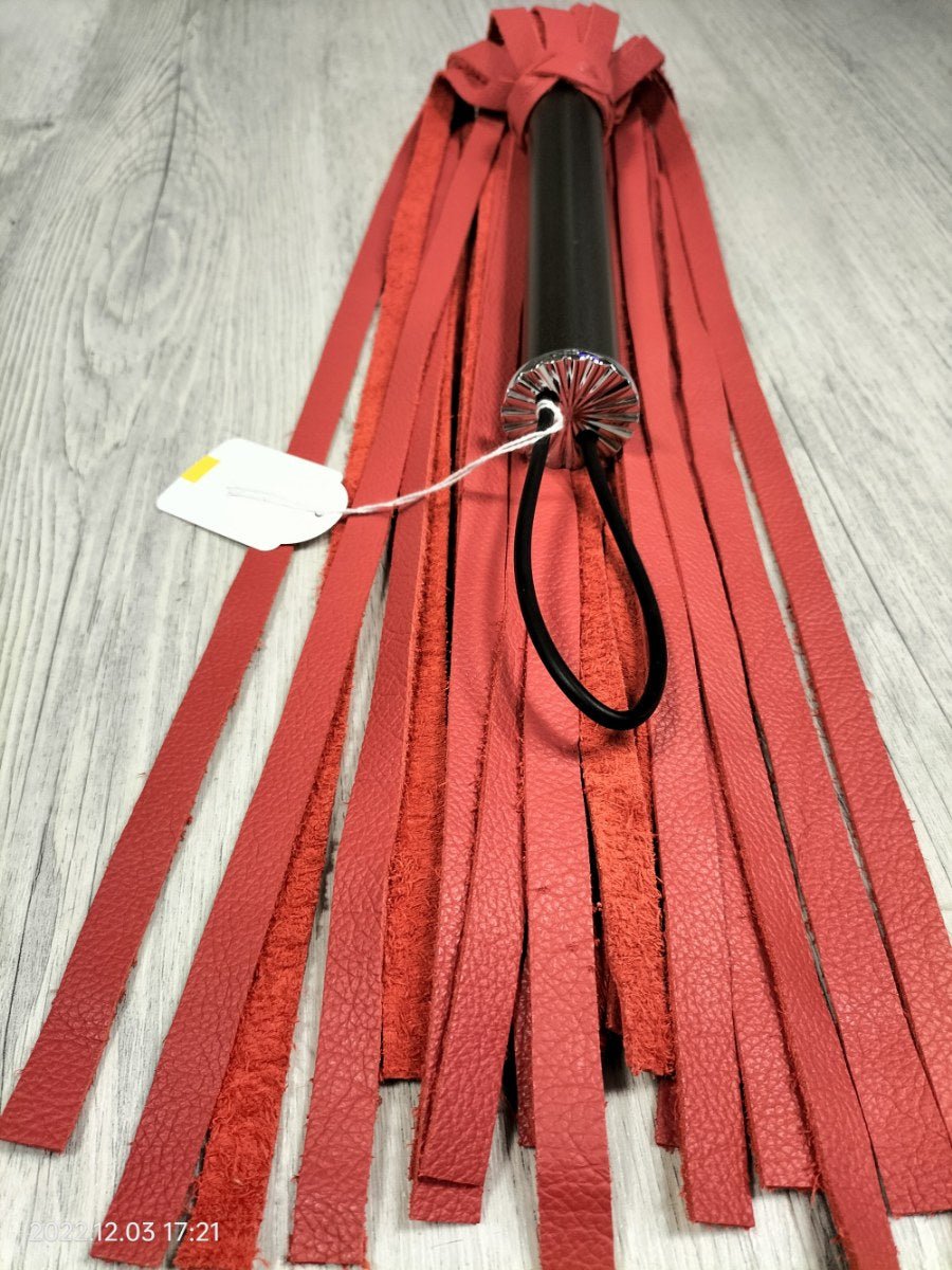 Oranje buffel lederen flogger - SM - speeltjes