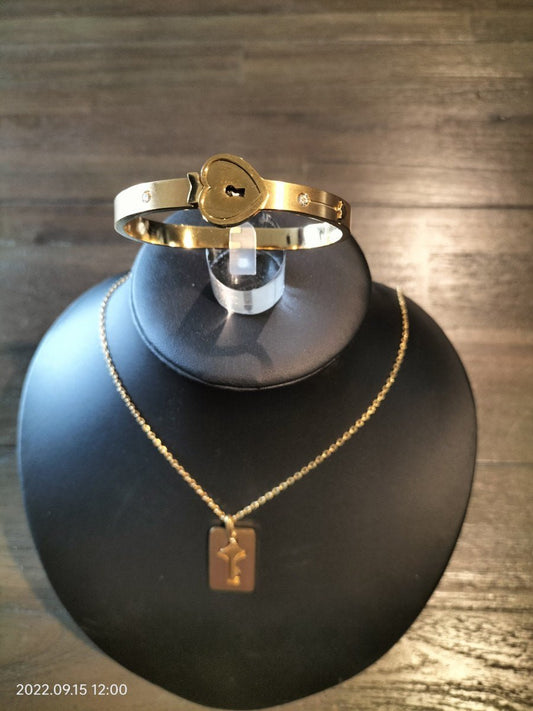 Owned en slaved armband + ketting goud kleurig - SM - speeltjes