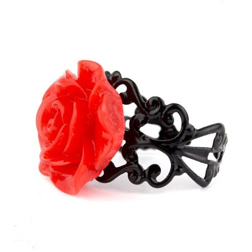 RED rose verstelbare dames ring - SM - speeltjes