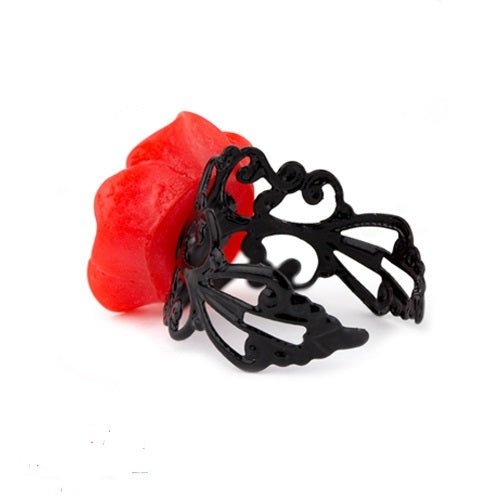 RED rose verstelbare dames ring - SM - speeltjes