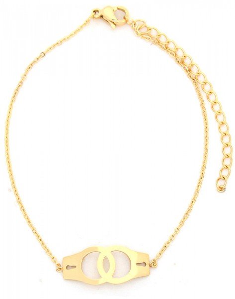 RVS armband met handboeien goudkleurig - SM - speeltjes