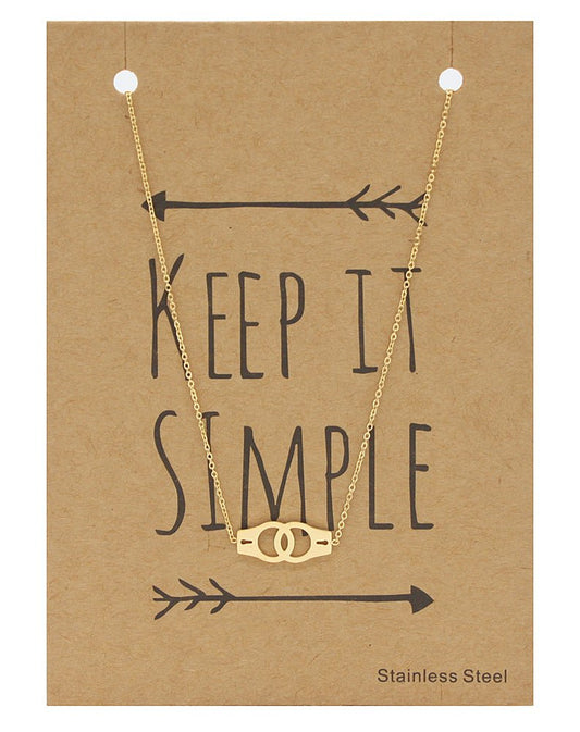 RVS halsketting met handboeien goudkleurig - SM - speeltjes