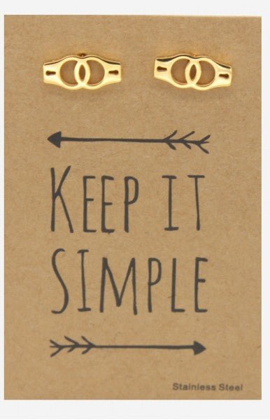 RVS oorbellen handboeien goudkleurig - SM - speeltjes