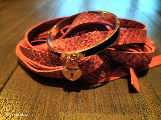 Slaven armband RVS rosé verguld met zwart - SM - speeltjes