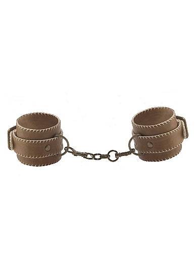 Leather Hand Cuffs - Brown