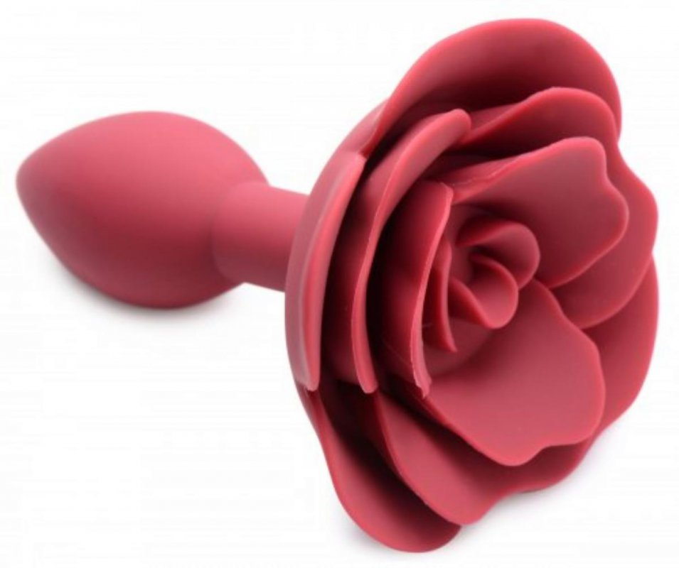 Red butt plug with rose