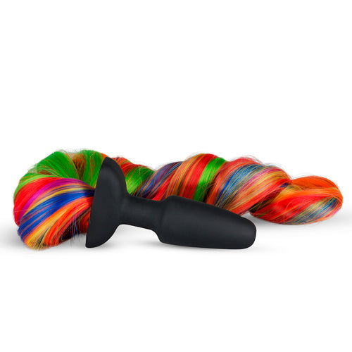 Pony plug with rainbow tail