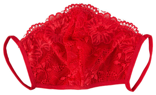 Mouth mask red lace