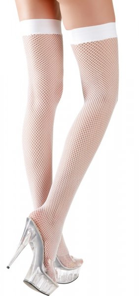 White net stay up stockings medium