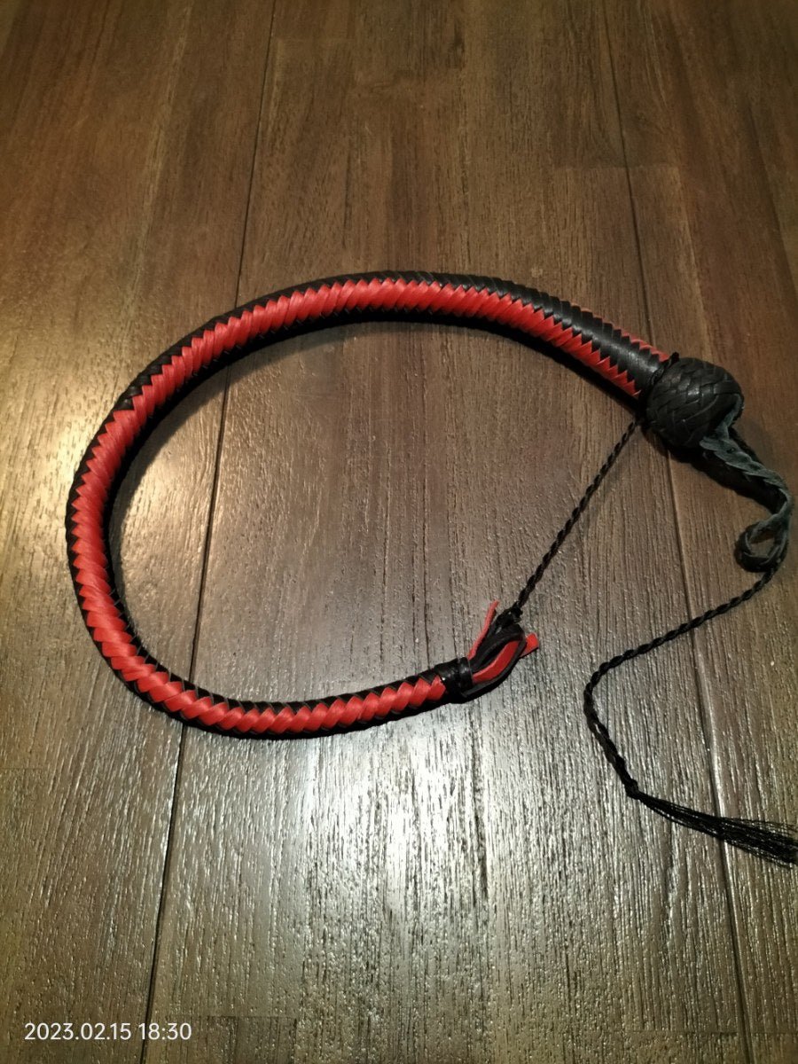 snake whip 60 cm zwart/rood of zwart - SM - speeltjes