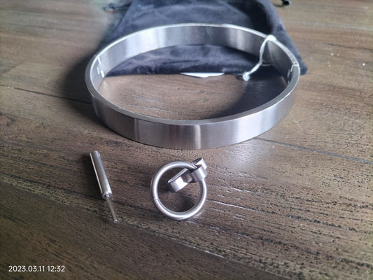 Story of O RVS collar plat geborsteld mat maat 100 mm - SM - speeltjes