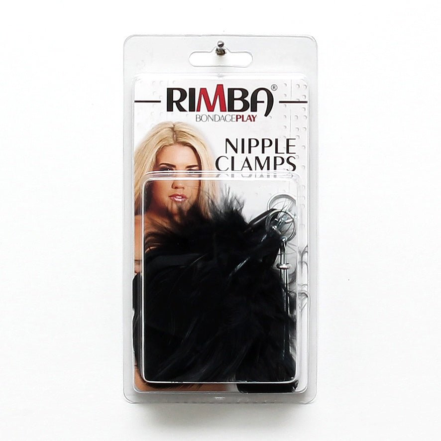 Tepelklemmen met zwarte veertje - SM - speeltjes