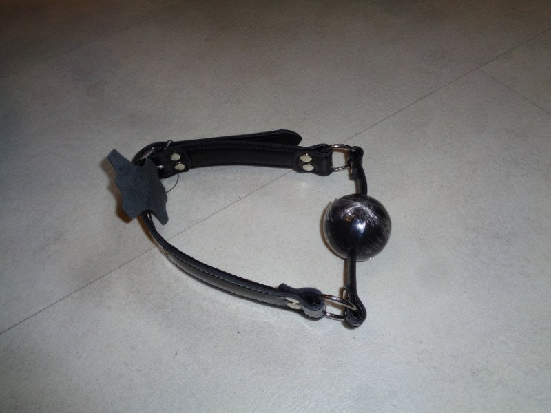 Volledig zwart lak lederen mond gag - SM - speeltjes