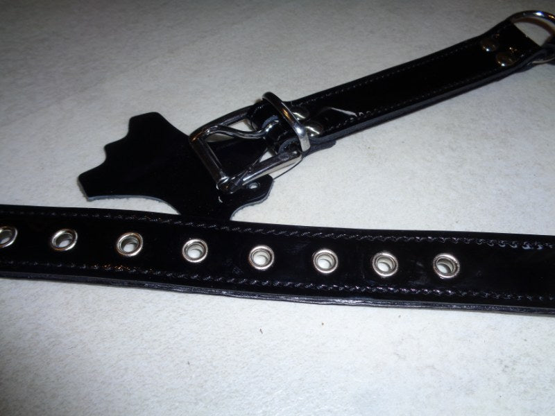 Volledig zwart lak lederen mond gag - SM - speeltjes